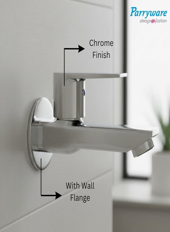 Parryware Long Body Bib Cock | Brass Faucet with Chrome Finish | Tap for Bathroom - Image 5